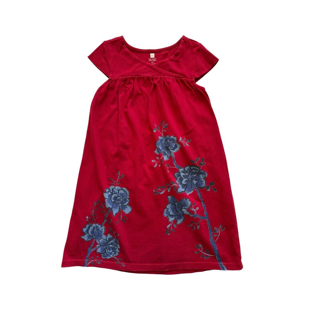 Tea Collection China Floral Painted Pottery Graphic Dress Size 7